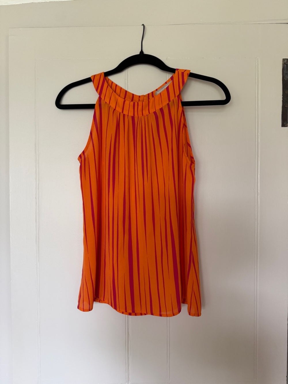 Banana Republic Orange and Pink Striped Halter Blouse